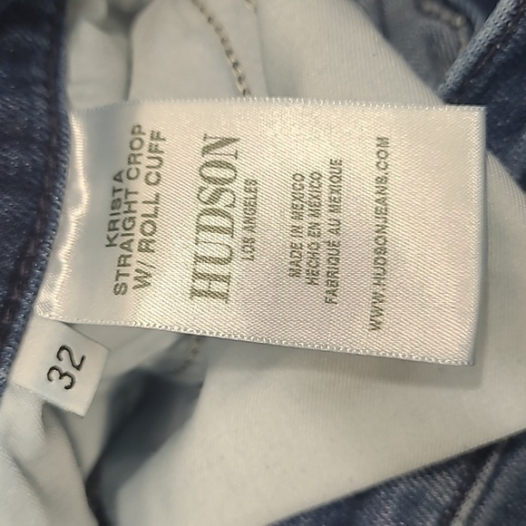 Hudson Krista Straight Crop w/Roll Cuff Denim Jean Women's sz 32 - Picture 6 of 11